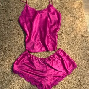 Victoria's Secret Satin Chemise Set - Vibrant Pink